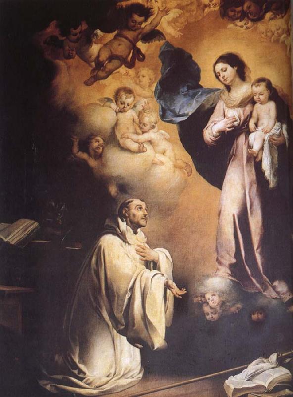 Bartolome Esteban Murillo San Bernardo and the Virgin Mary oil painting image